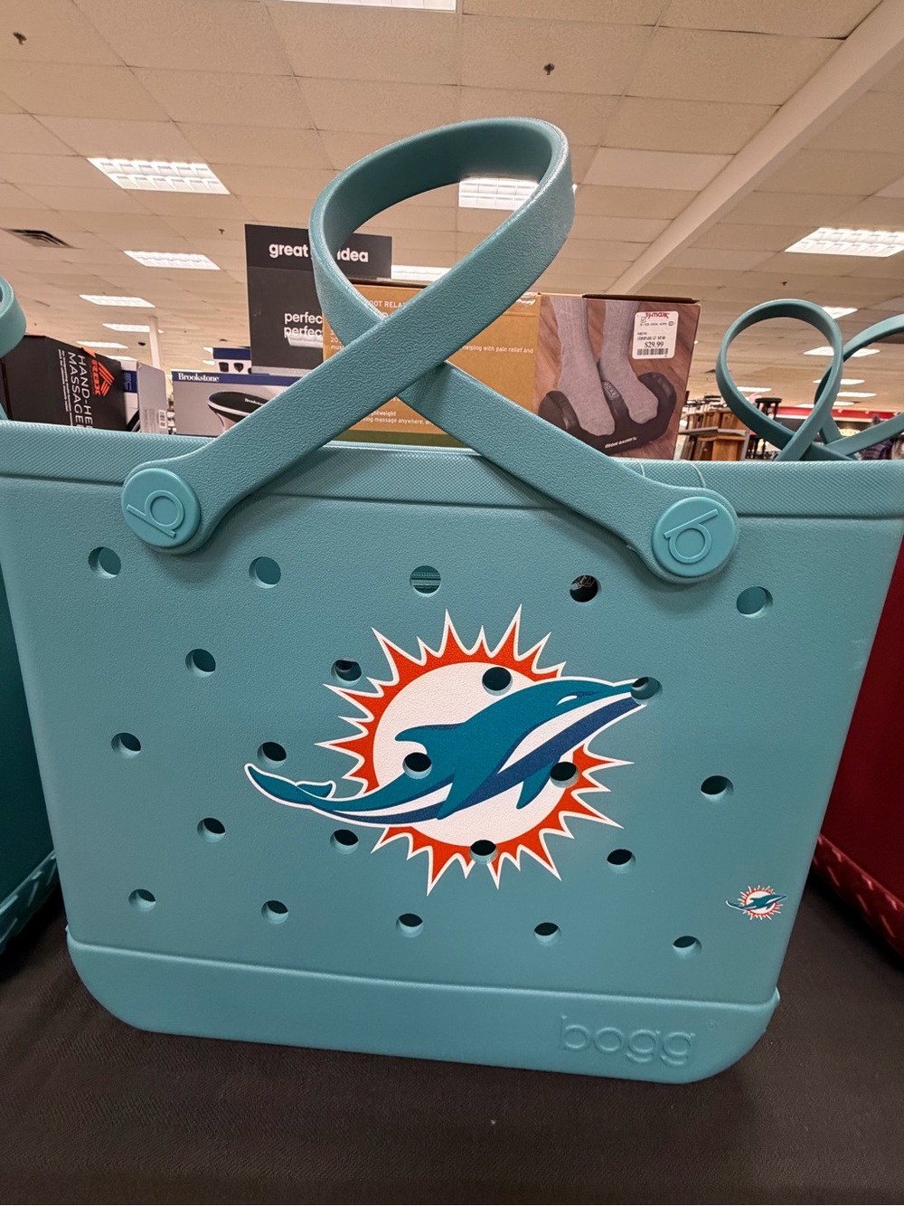 BOGG BAG Teal Miami Dolphins Logo Tote